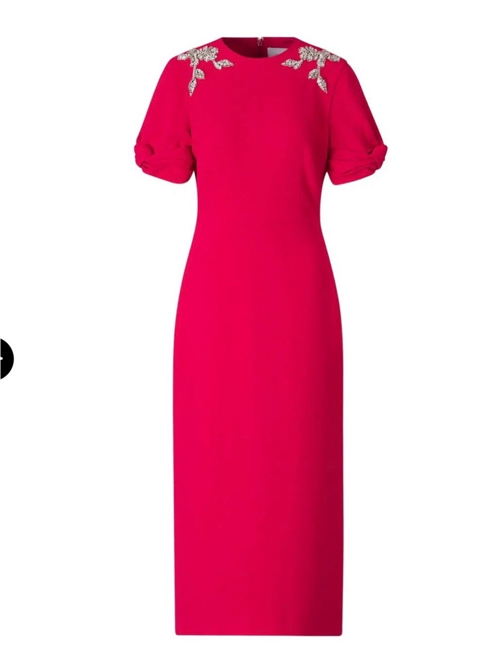 Erdem Embellished Short Sleeve Midi Dress Size 0 Pomegranate NWT